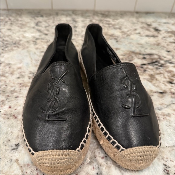 Saint Laurent Black Leather Espadrilles - Picture 5 of 13
